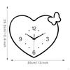 Creative Acrylic Heart Shape Wall Clock Silent Easy to Read Decorative Round Art for Study Room