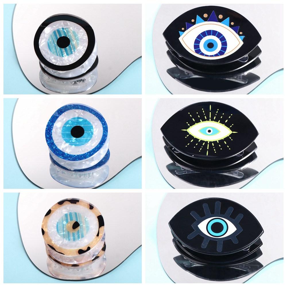 Kroean Style Blue Demon Eye Hair Claw PVC Hair Clip Personalized Blue Devil's Eye Shark Clip Girls
