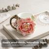Ceramic Mug with Branch Handle Sculptural Floral Decoration Comfortable