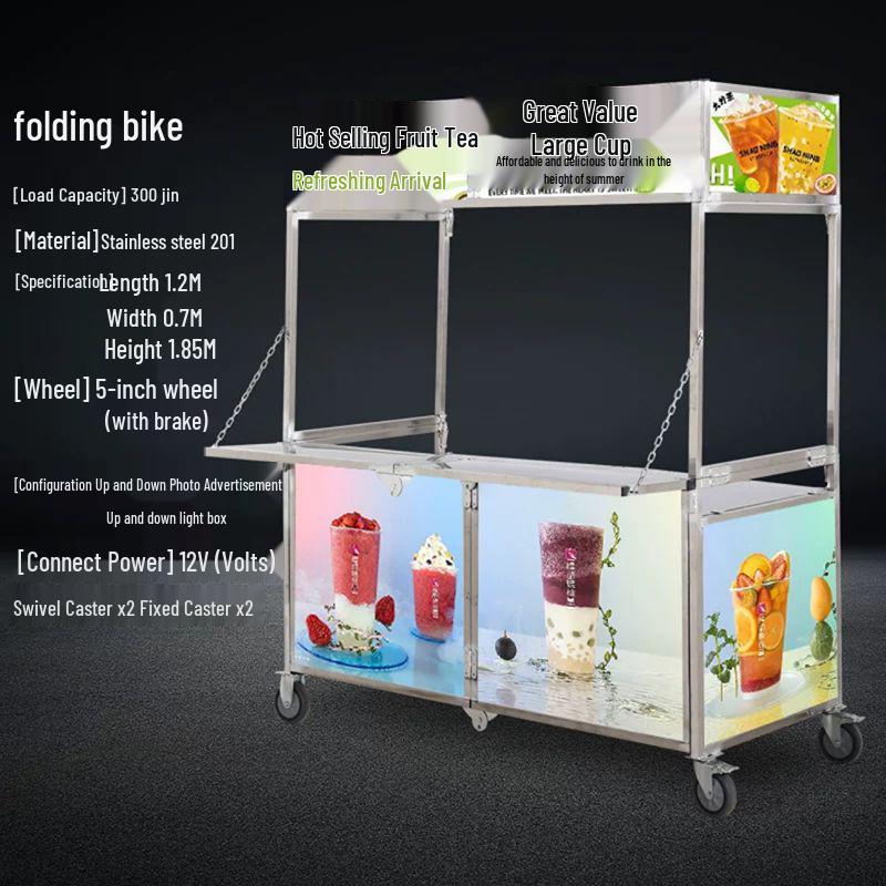 Mobile Folding Food Stall Cart for Night Markets