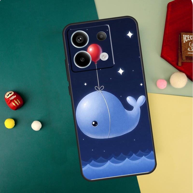 Dream Whale Cartoon Case For Xiaomi Redmi Note 13 Pro 14 12 11 10 15 Pro Plus Redmi 15 14C 13C 10C 12C 15C Funda