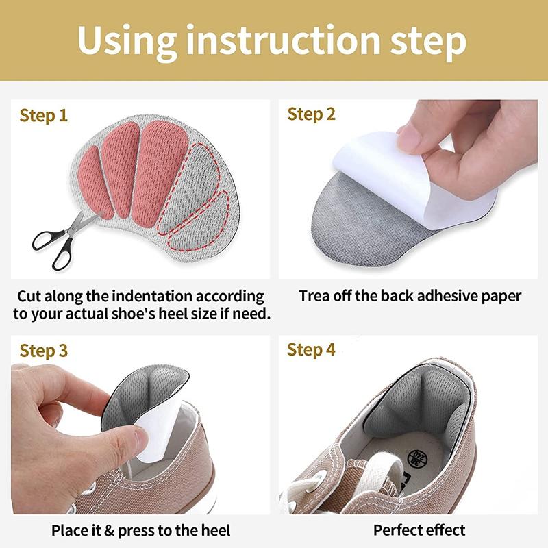 3 Pairs Heel Protectors Sneakers High Heel Stickers Heel Grips Cushion Adjust Size Pain Relief Insole Inserts Foot Care Shoe Pad