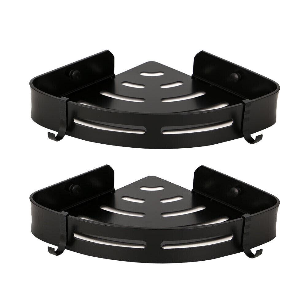 

Полка для душа 2 шт. Без сверления Корзина для ванной Угловая Алюминиевая полка чёрный