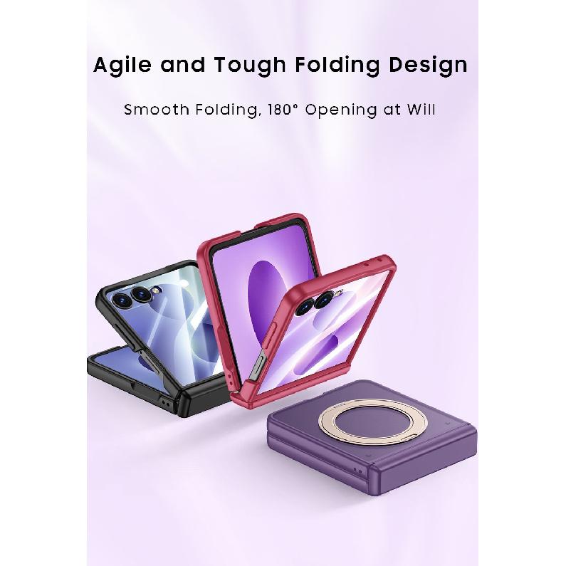 Suitable for Samsung ZFlip8 Magnetic Phone Case with Integrated Anti-peep Film, Matte Finish, Anti-drop, Foldable Protective Cover