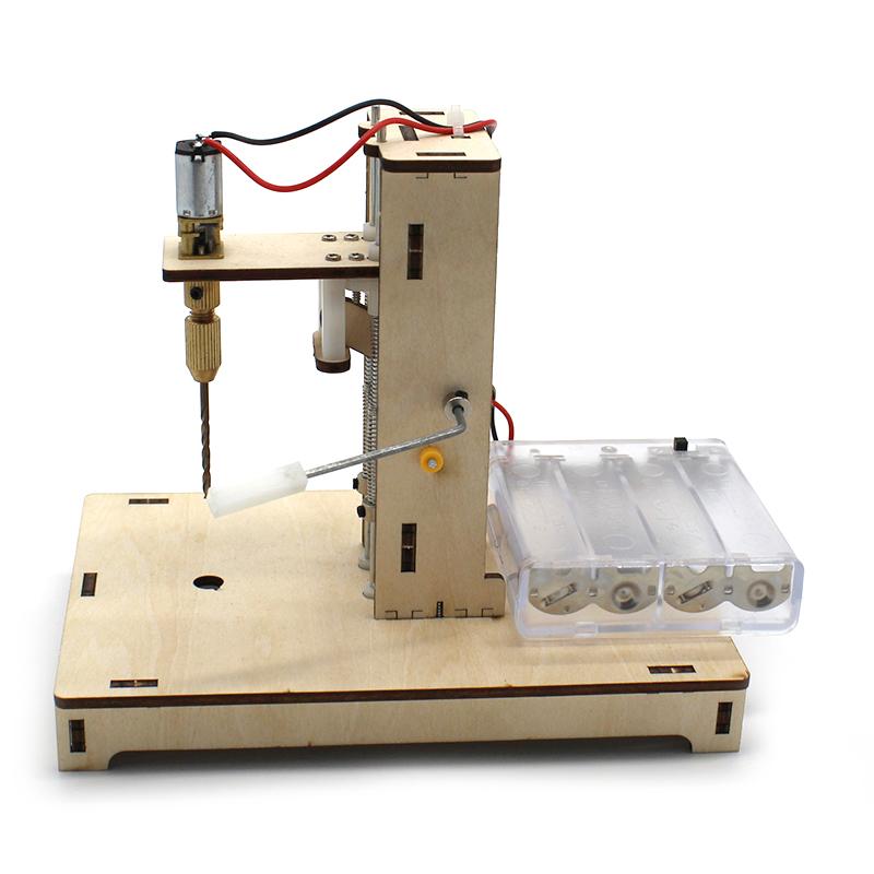 

Мини настольная дрель для студентов Наука и технологии Малое производство Изобретение DIY Деревянные доски Сверление Модель Инструменты чёрный