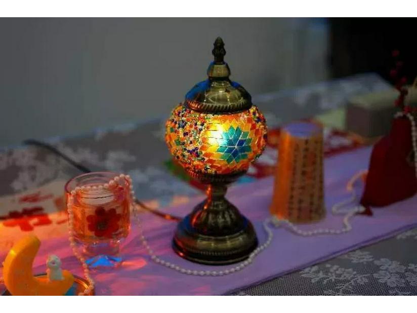 Bohemian Turkey Style Table Lamp - LED Night Light for Bedroom, Study, or Dining