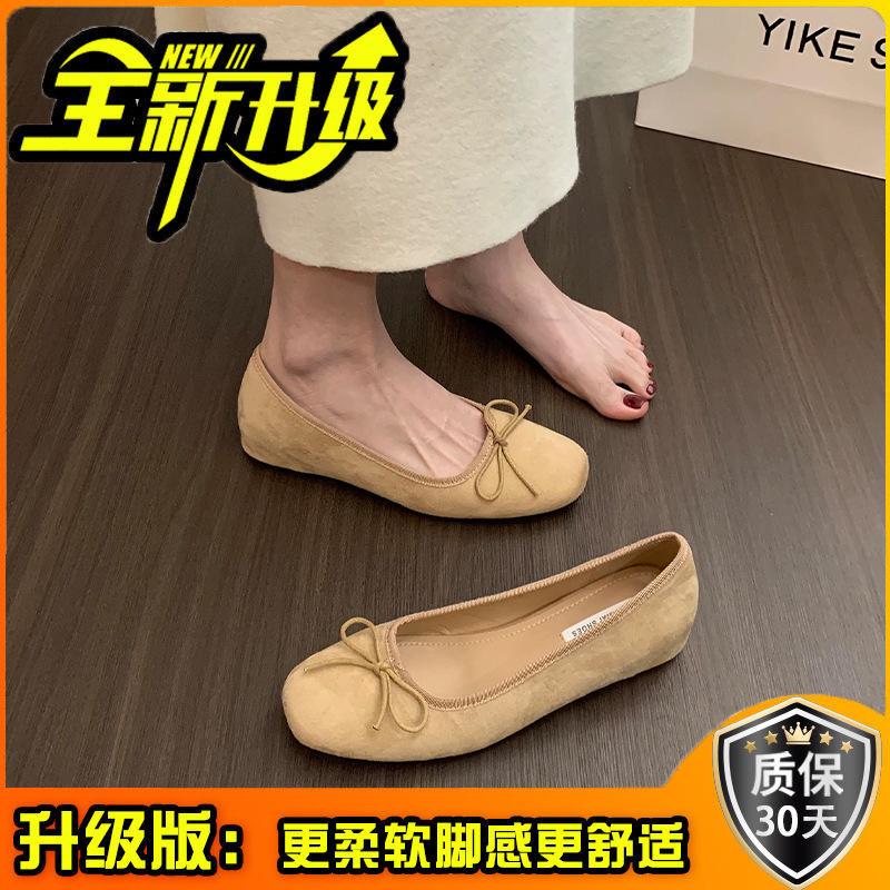 Inner height increase retro solid color single shoes women's shoes new spring and summer French fashion light mouth ballet gentle evening shoes