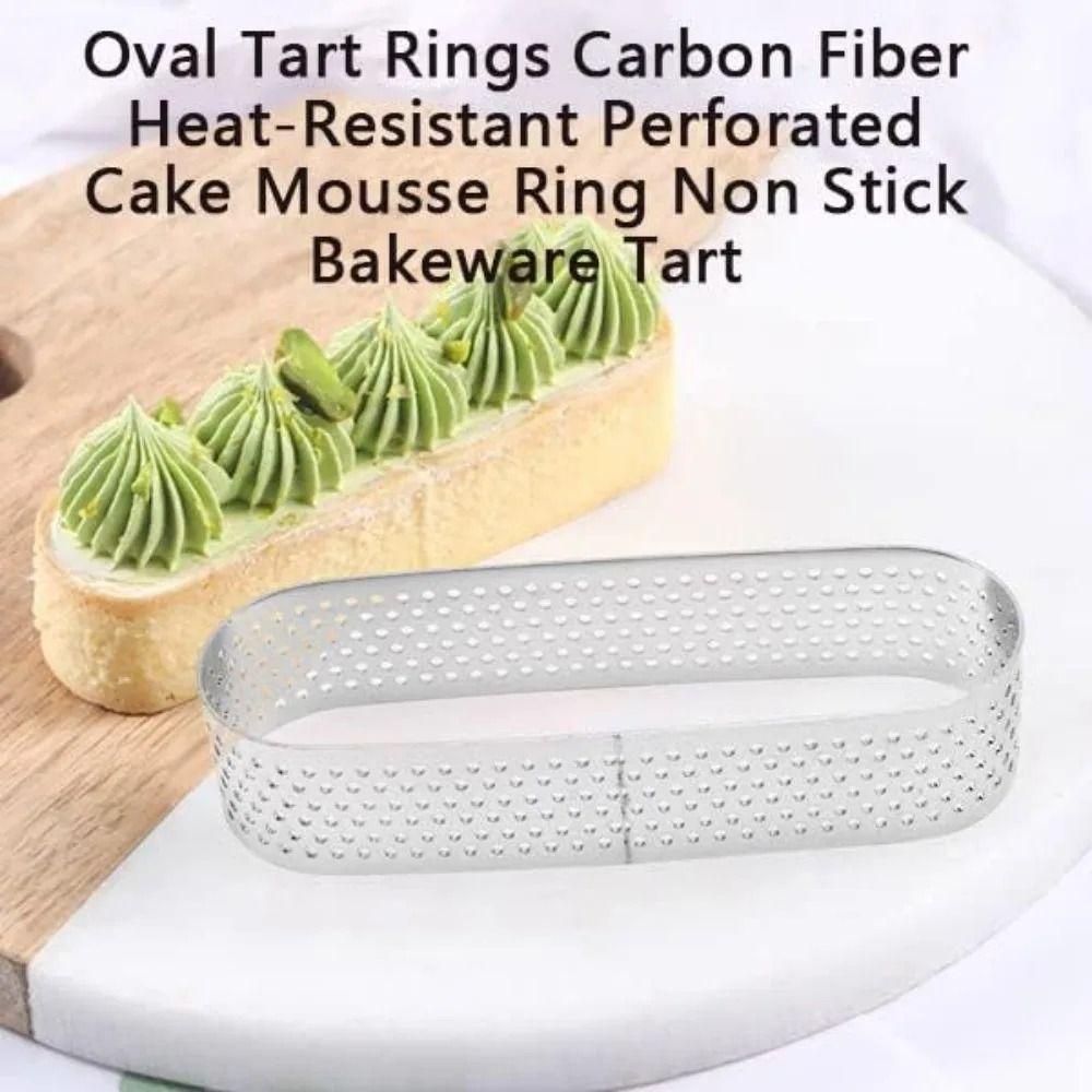 3Pcs Venting Hole Design Porous Cake Mousse Mold Silver Oval Tartlet Molds  Fruit Pie