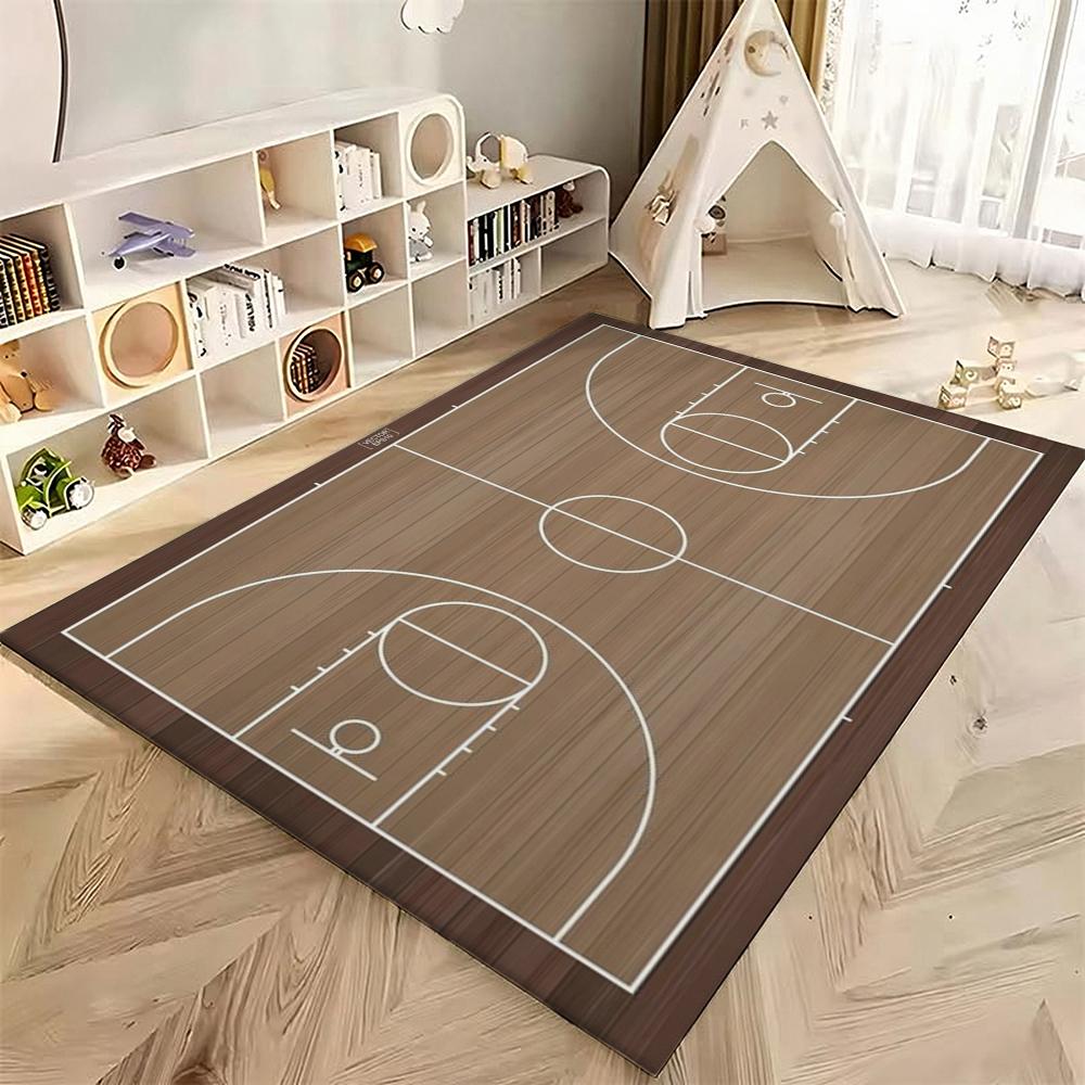 Basketball Court Patterned Rug Soundproof Noisereducing Carpet For Study Reading Area Home Party Decor Halloween Gift