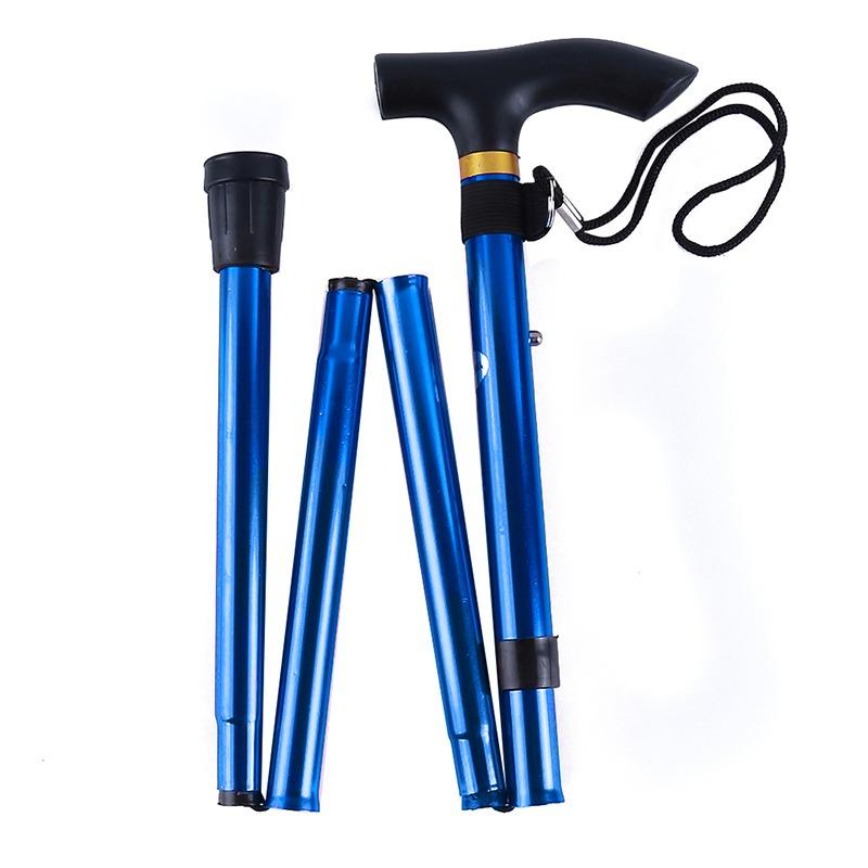 Walking Stick Telescopic Baton Hiking Trekking Poles Aluminum Alloy Metal Folding Cane Crutches Pole For Elderly People
