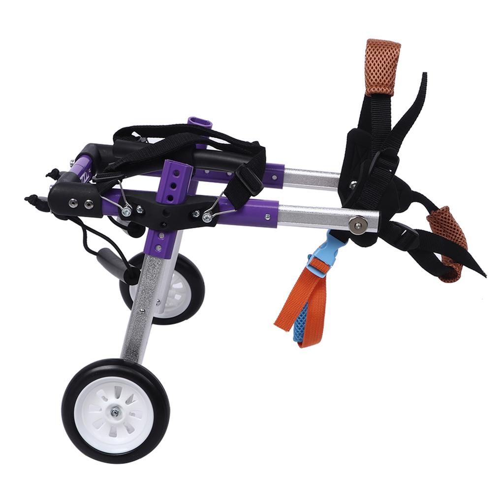 Aluminium Alloy Purple Double Wheel Pet Wheelchair Disabled Dog Assisted Walk Car Hind Leg