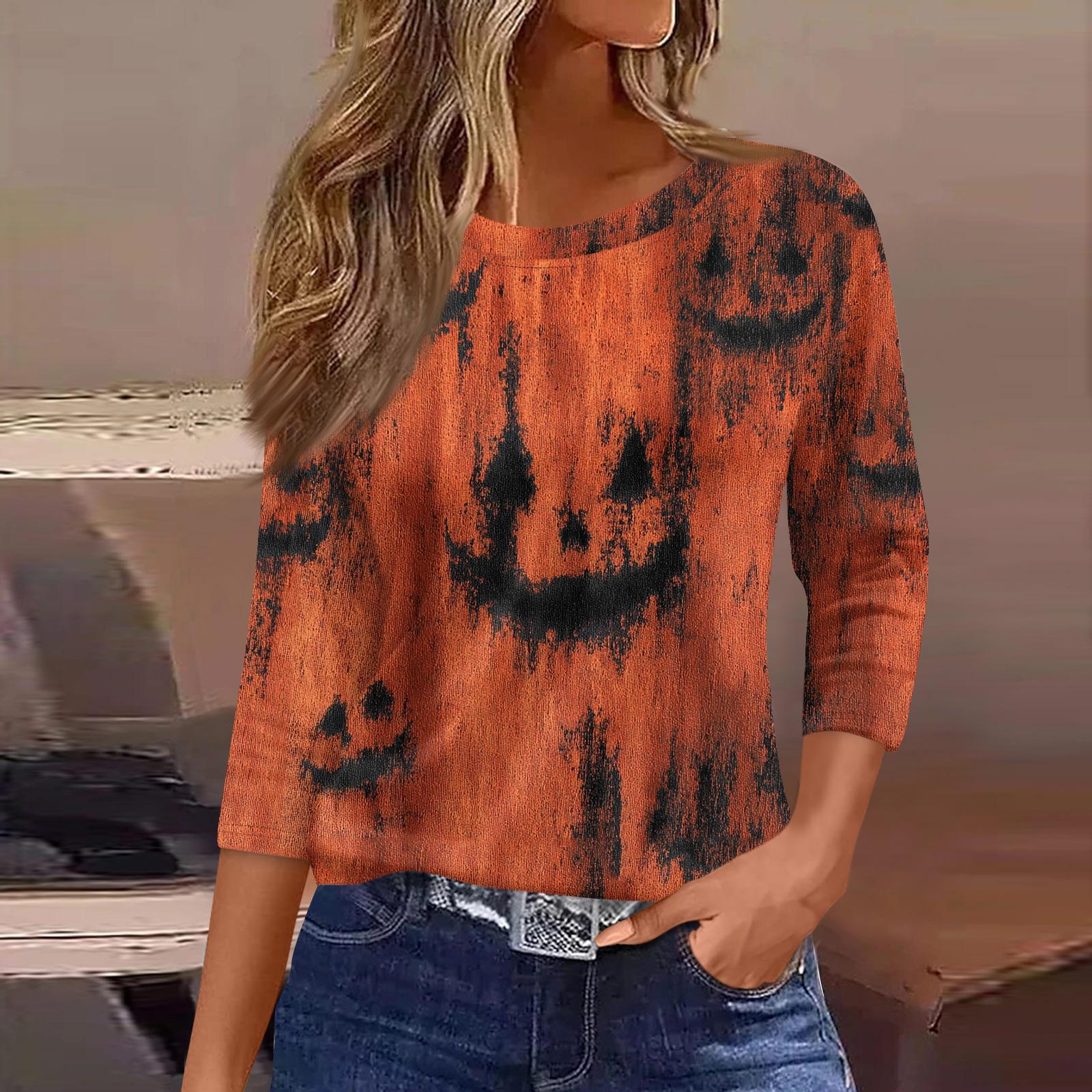 

Женские топы с рукавами 3/4, цветочный принт, винтажная мода, повседневные свободные рубашки с круглым вырезом больших размеров L шафрановый