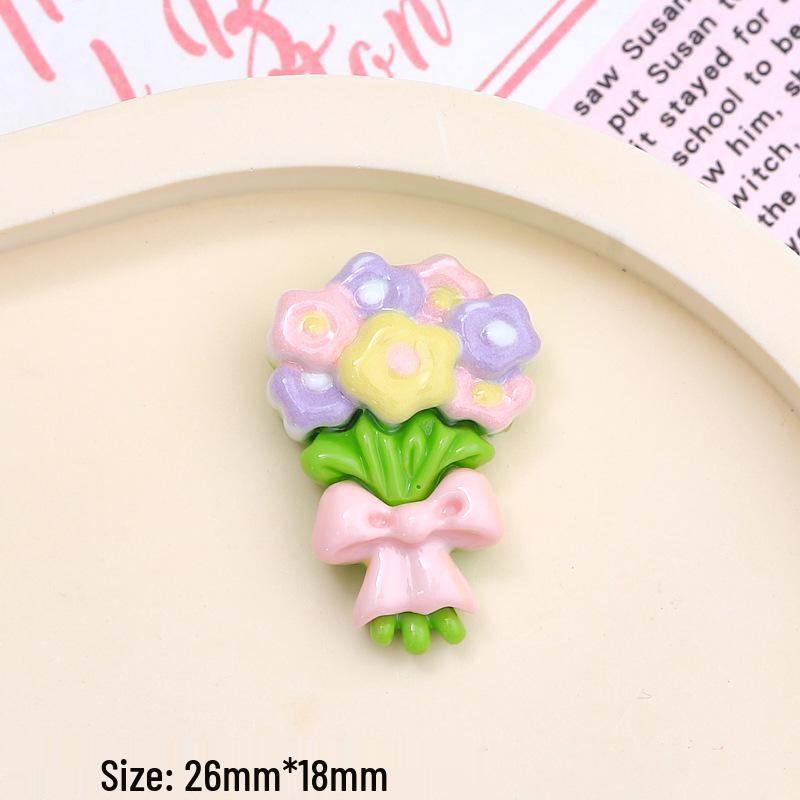 Powder Floral Bow Tie Charm: DIY Resin Hair Clip & Crocs Accessory