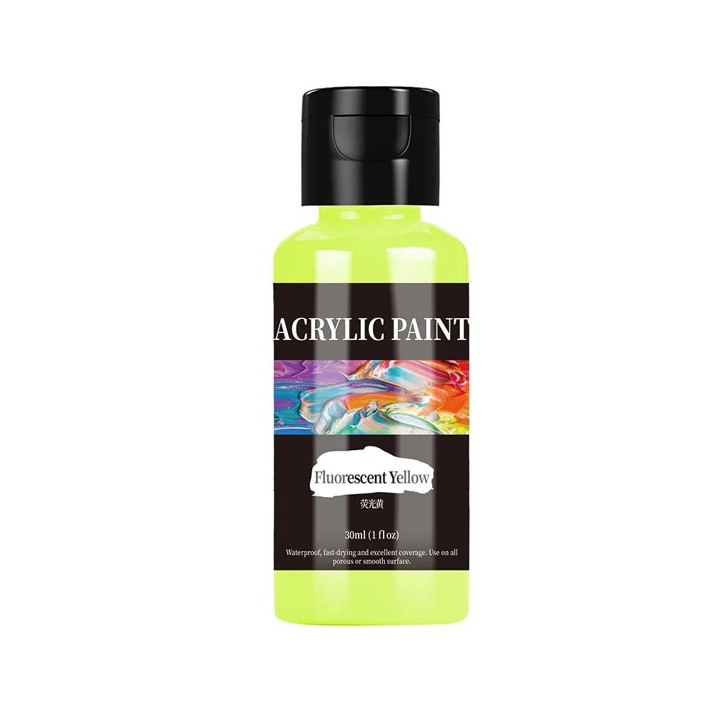 30ml 24 Colour Acrylic Paint Colors Bottled Acrylic Paint Set Paint For Fabric Clothing Painting Rich For Leather DIY Pigment