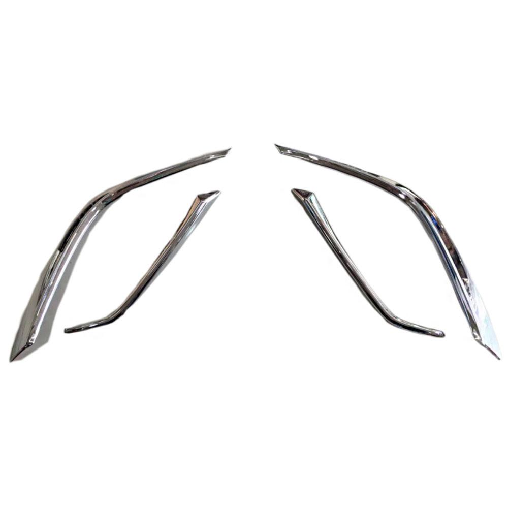 For Mazda CX-3 CX3 2017 2018     Car Body Head Front Fog Light Lamp Frame Stick Eyebrow ABS Chrome Trim 4PCs