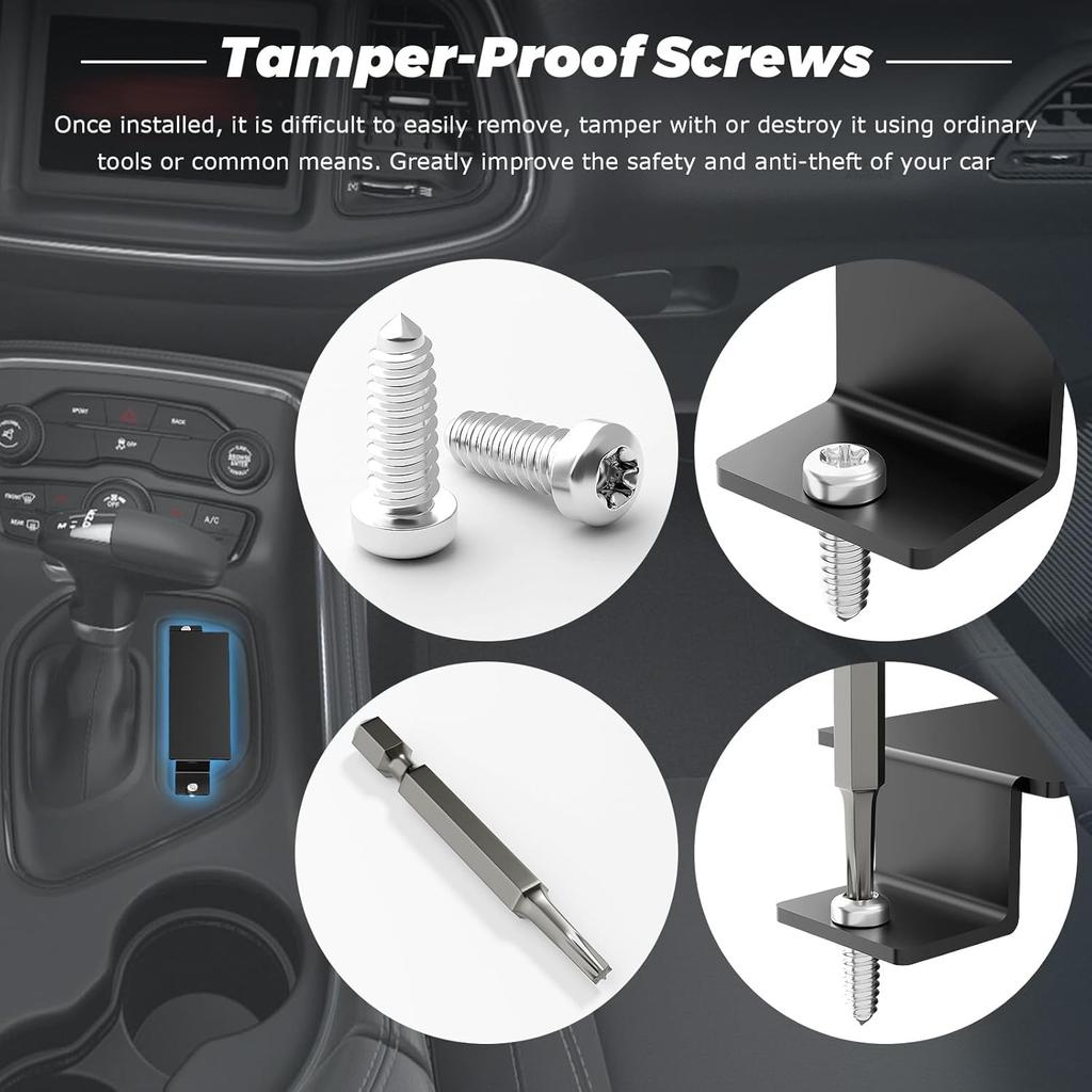 Anti-Theft Steel Neutral Cover Plate, Tamper-Proof Screws Comes With T-20 Tool For Dodge 2015- Challenger SRT Hellcat Redeye,SRT Hellcat, Scatpack