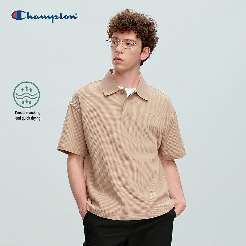 Champion Men s Quick-Dry Waffle Knit Polo Shirt S