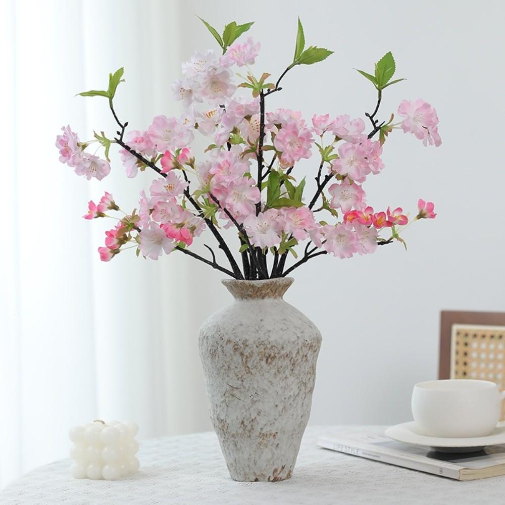 Decorative Fake Cherry Blossoms Branches Silk Artificial Faux Plants Wedding Decoration