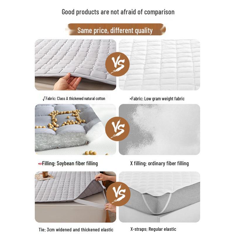 Gesteppter Matratzenschoner - Sommer Topper Pad für Zuhause, Schlafzimmer, Hotel und Studenten Einzelbetten