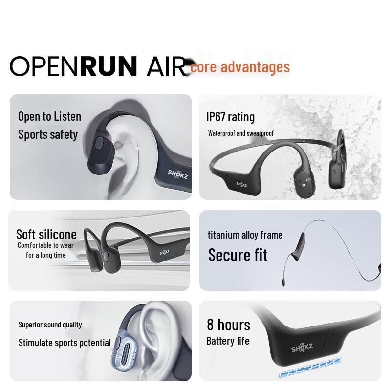 Shokz OpenRun Air S803 Bone Conduction Sport Headphones