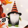 Striped Pointed Hat Gnome Halloween Gnomes Plush, Handmade Decoration, Dwarf Elf Ornaments for Witch Pumpkin Decor Tiered Tray Home Table Holiday