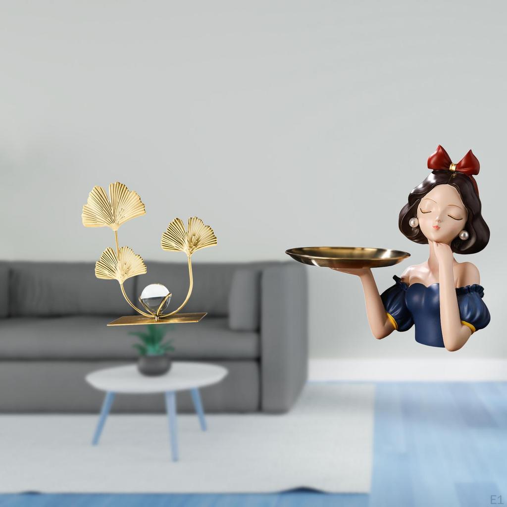 Modern Princess Resin Statue Bookshelf Key Holder Tray Decorative Desktop Ornament for Bedroom