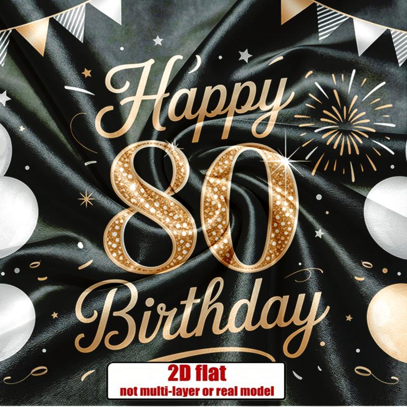 Party Backdrop 80Th Birthday Confetti Elegant Flat Gold Balloons Multi Family Weddings Photo Booth Decor Front Door Decor