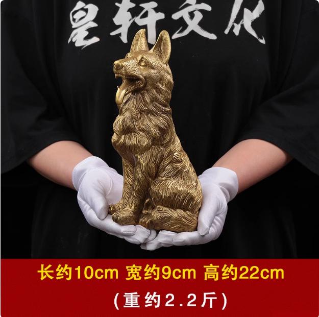 Сплошная латунная подвеска Двенадцать знаков зодиака Медная большая собака-волк Домашний гостиная Подарок Декор