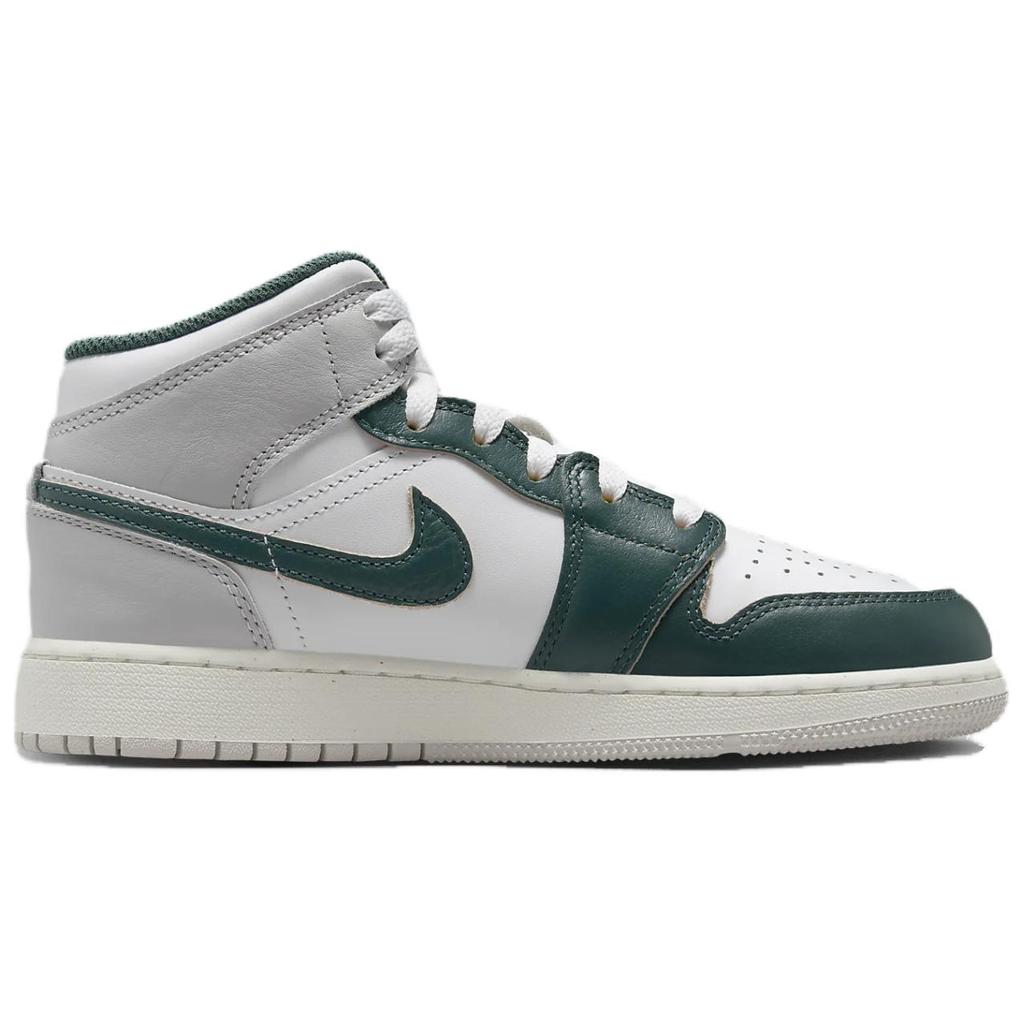 Air Jordan 1 Mid SE GS Oxidized Green Kids Sneakers White Sail Neutral-Grey FQ8088-103