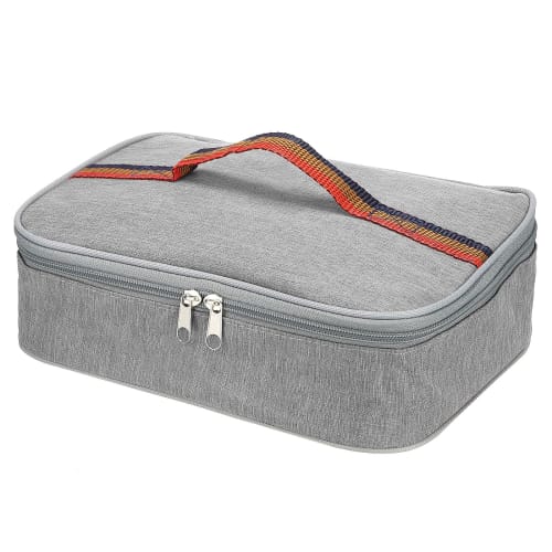 

PATIKIL 11 x8 x3 Insulated Lunch Bag, Portable Food Container Bag, Flat Bento Bag, Reusable Insulated Lunch Pail for Men and Women, Gray