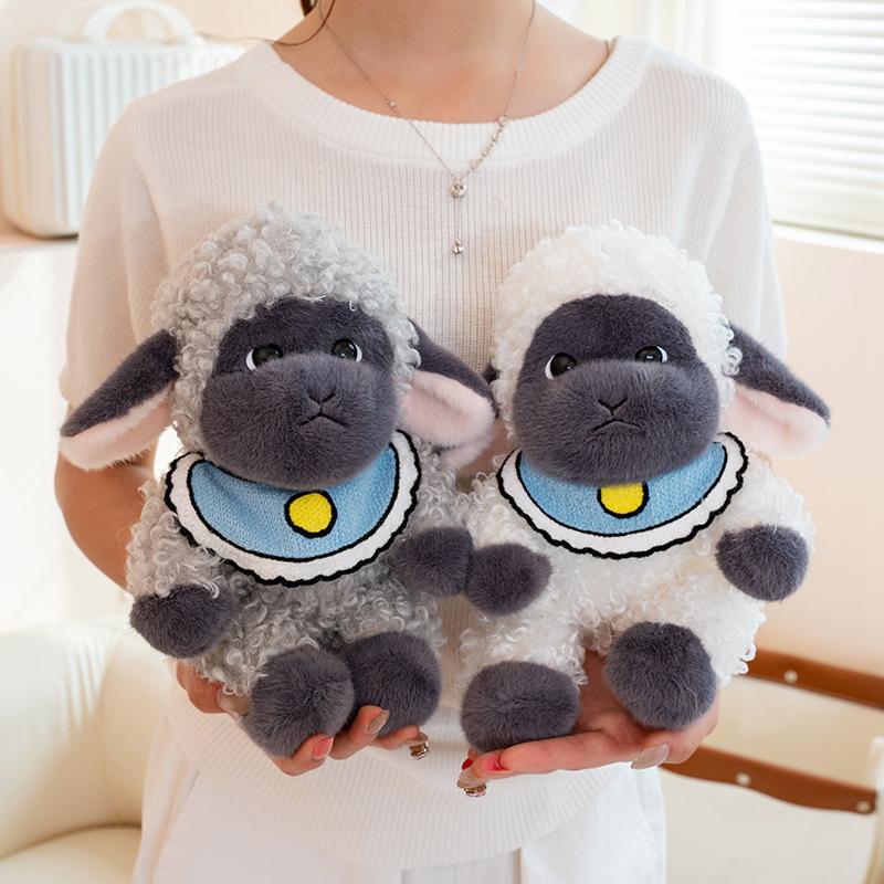 Cute Sheep Plush Toys 17/27Cm Lamb Stuffed Doll Kawaii Room Decor Toys Keychain Backpack Pendant Car Key Holder Birthday Gifts