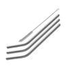 ABWR-6 Pcs Reusable Stainless Steel Metal Drinking Straw Reusable Straws + 2 Cleaner Brush Kit