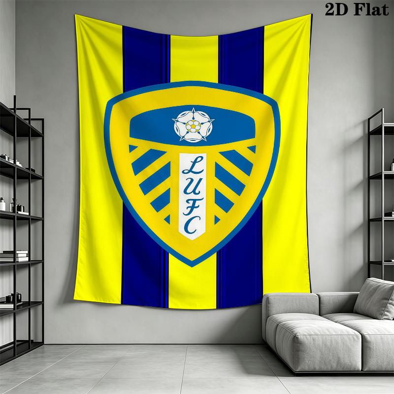 Arazzo da Parete Leeds United Appeso Estetico alla Parete Coperta in Tessuto Stampato Arazzi Decorativi per Camera da Letto Soggiorno Decorazioni per la Casa