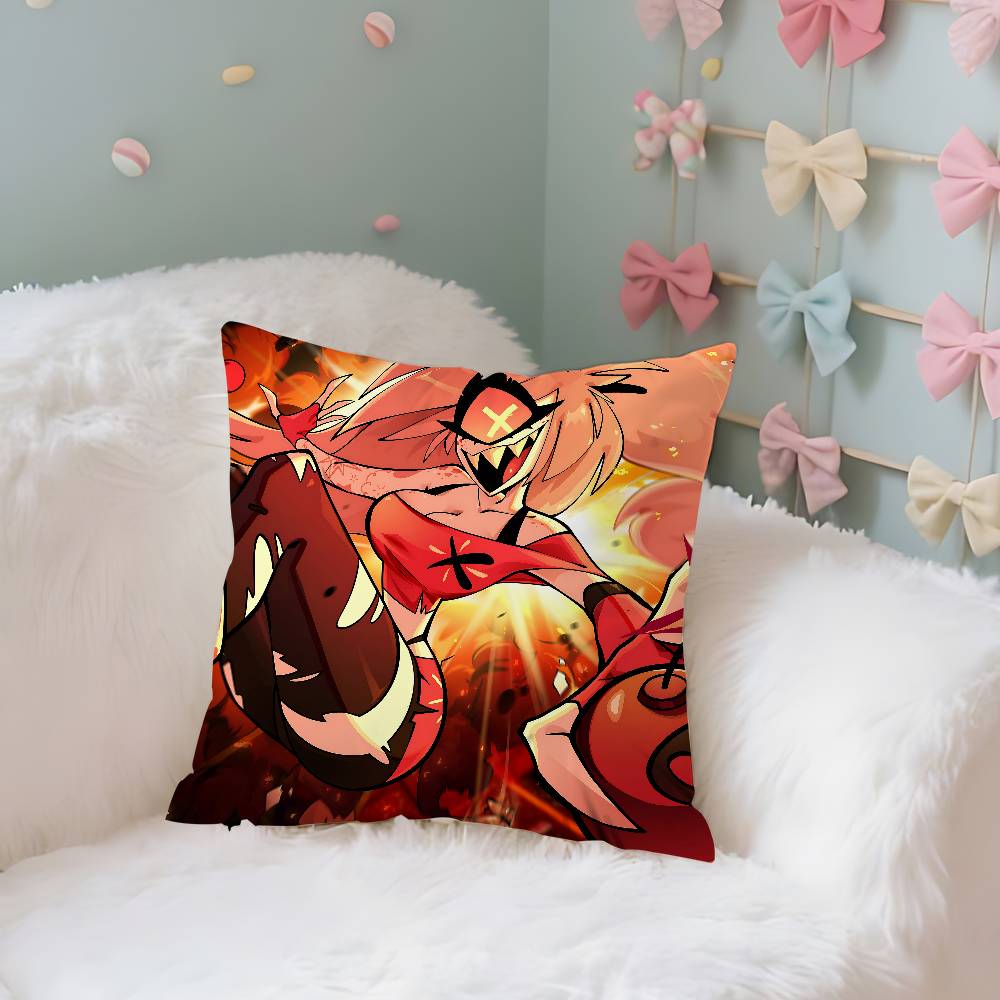 Classic H-Hazbin Hotels Cartoon Colorful Case Plush Fabric Soft Pillowcase Double Sided Print Cushion Cover Household Gifts