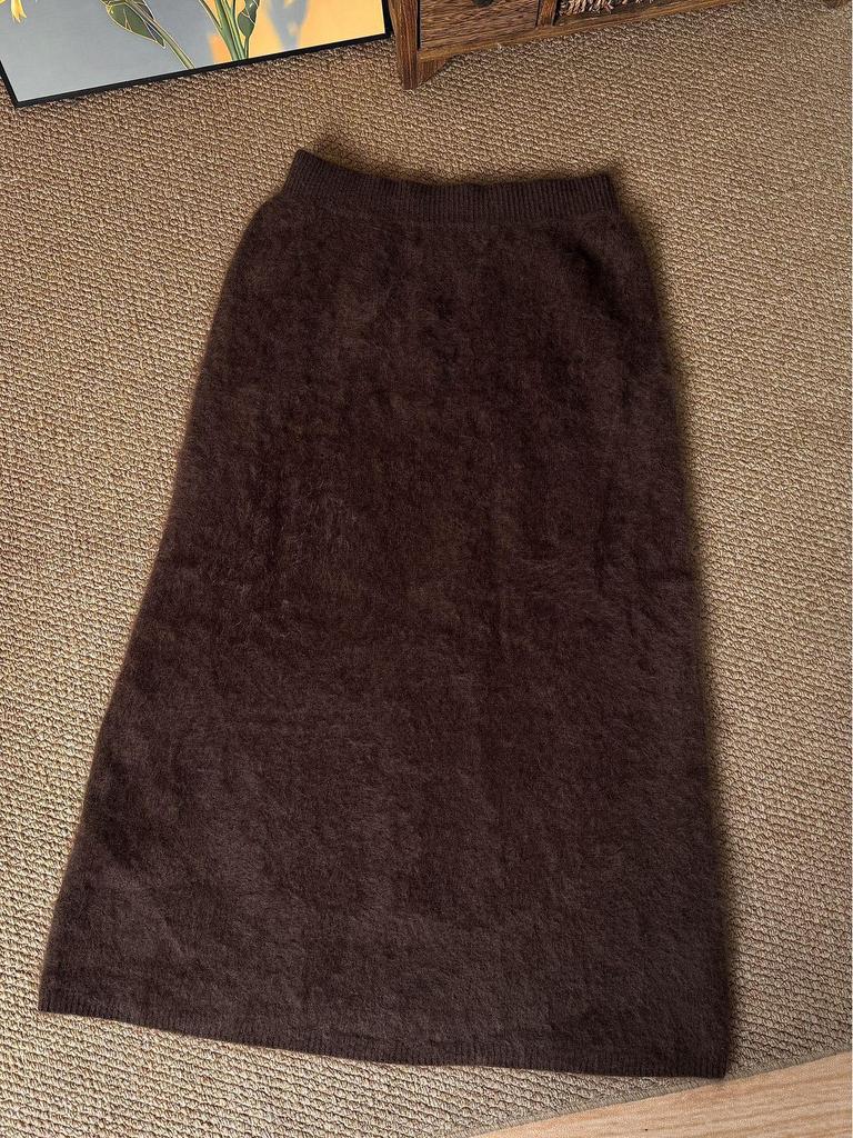 Herbst/Winter 100% Wolle High Waist Bodycon Midi Rock für Damen