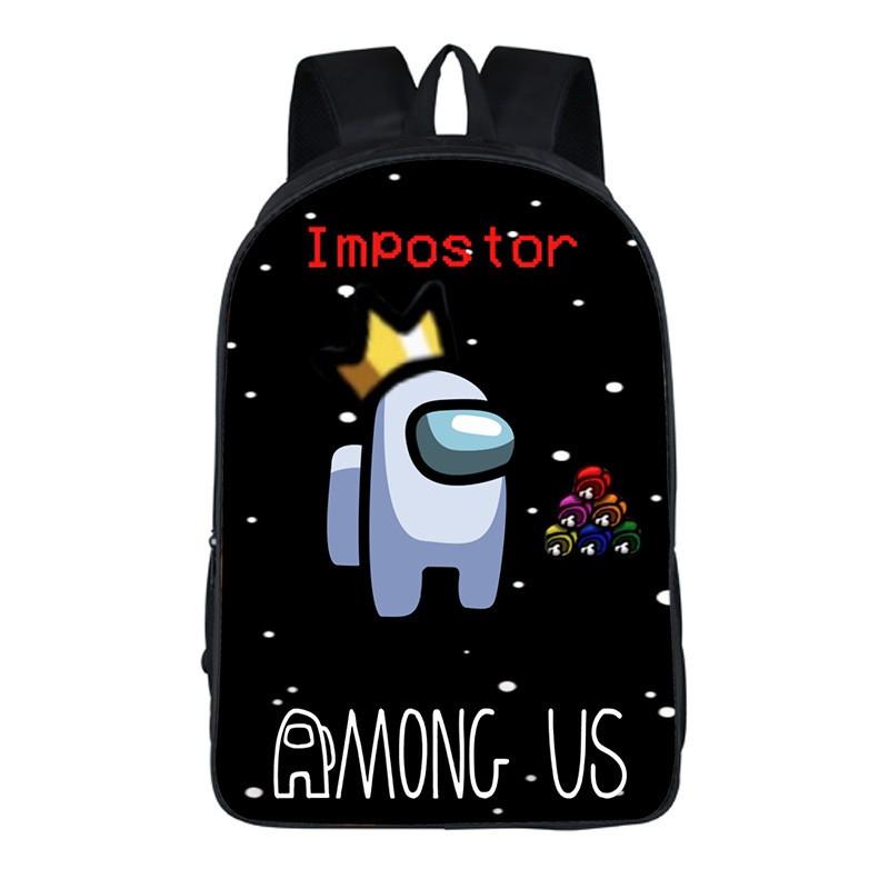 Among Us Kids Backpack Oxford Fabric School Bag Boys Girls 20L Capacity Dual Strap With Air Cushion Straps