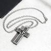 Punk Kreuz Anhänger Halskette für Männer, 3D Vintage Öffnungsfähiger Metallanhänger, Pillen Halskette Geschenk