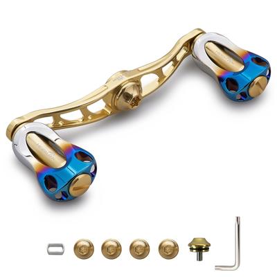 HEIGHTEN Reel Handle with 22mm Knob for SHIMANO DAIWA Abu General Bait Reel Aurora Series 88/90/115mm (90mm - Gold) (673)