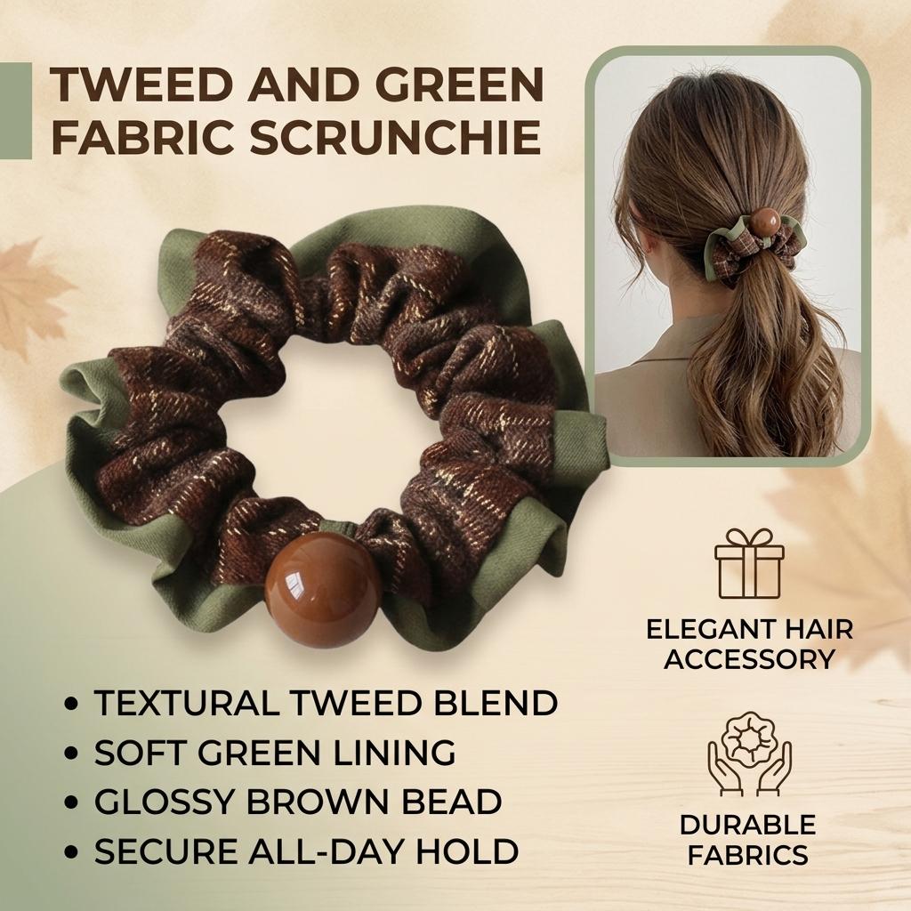 Women's Retro French Hairband With Pearl Beads And Plaid Design For Elegant Occasions