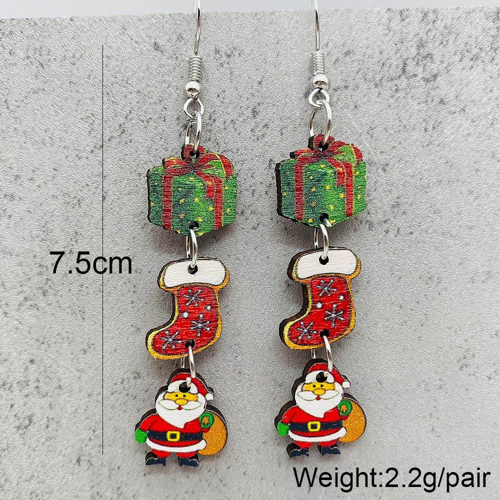 New Christmas Ornament Earrings: Snowman, Santa, Gingerbread, Candy, Wooden Pendants