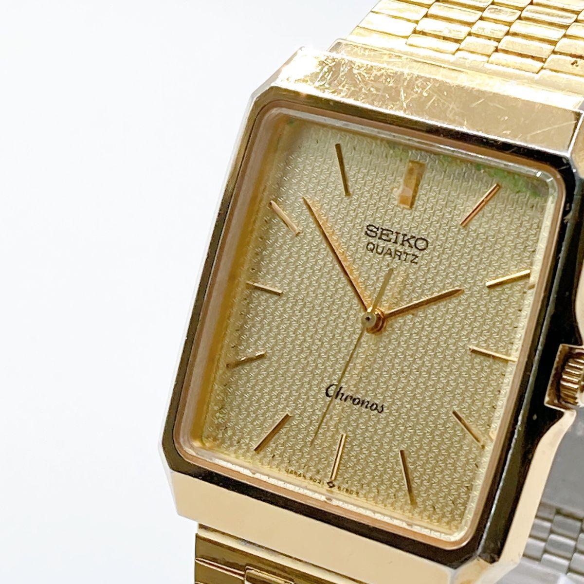 270 SEIKO Chronos Мужские часы Кварцевые Золотой