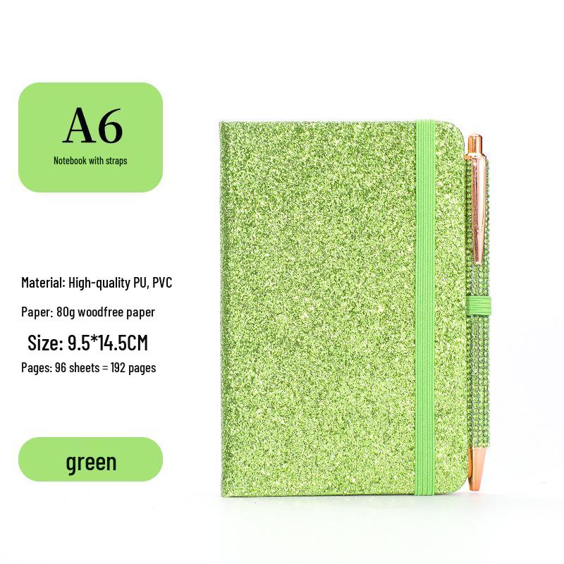 Exquisite Glitter Sequin Strap Journal: Personalized Creative Diary Notebook