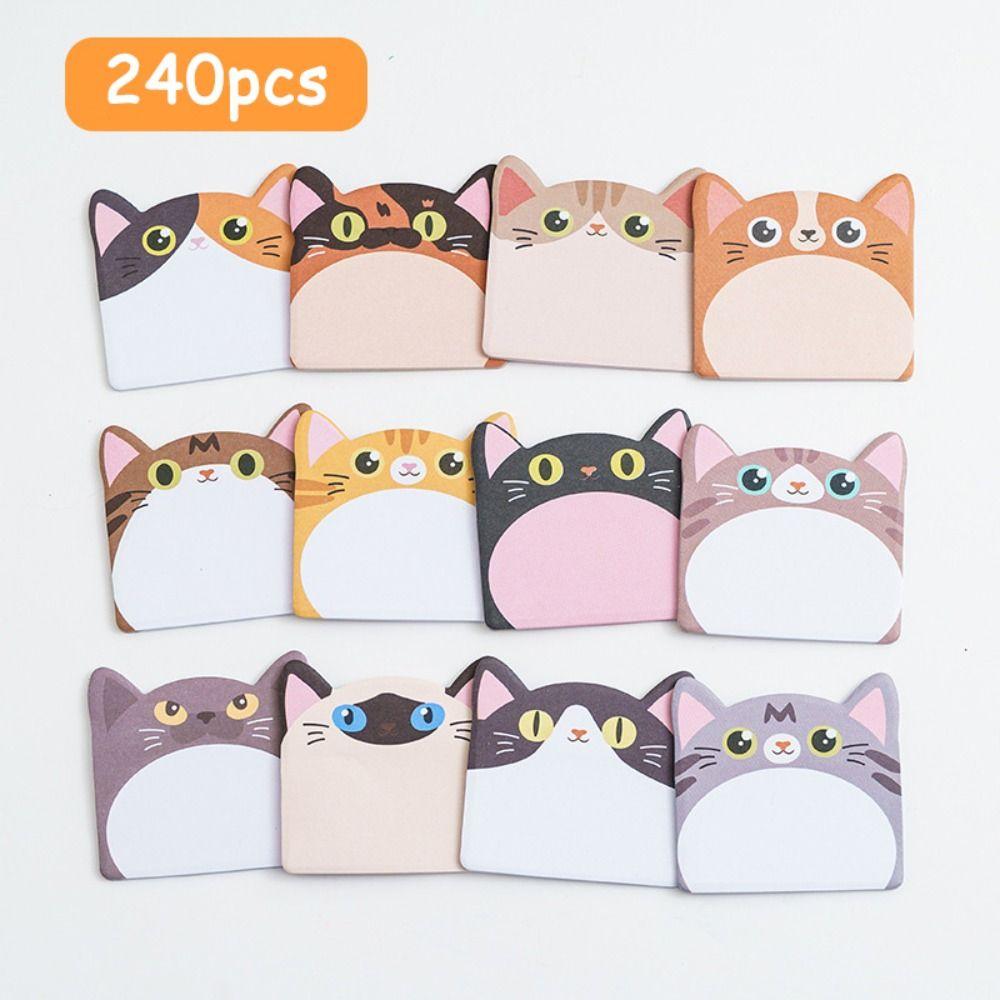 240cps Cartoon Sticky Notes Animal Shaped Notepad Notebook Planner Memo Pad  Office Accessories