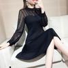 Waist-Cinching Lace Dress: Plus Size, Slimming, Long-Sleeved, for Spring & Autumn