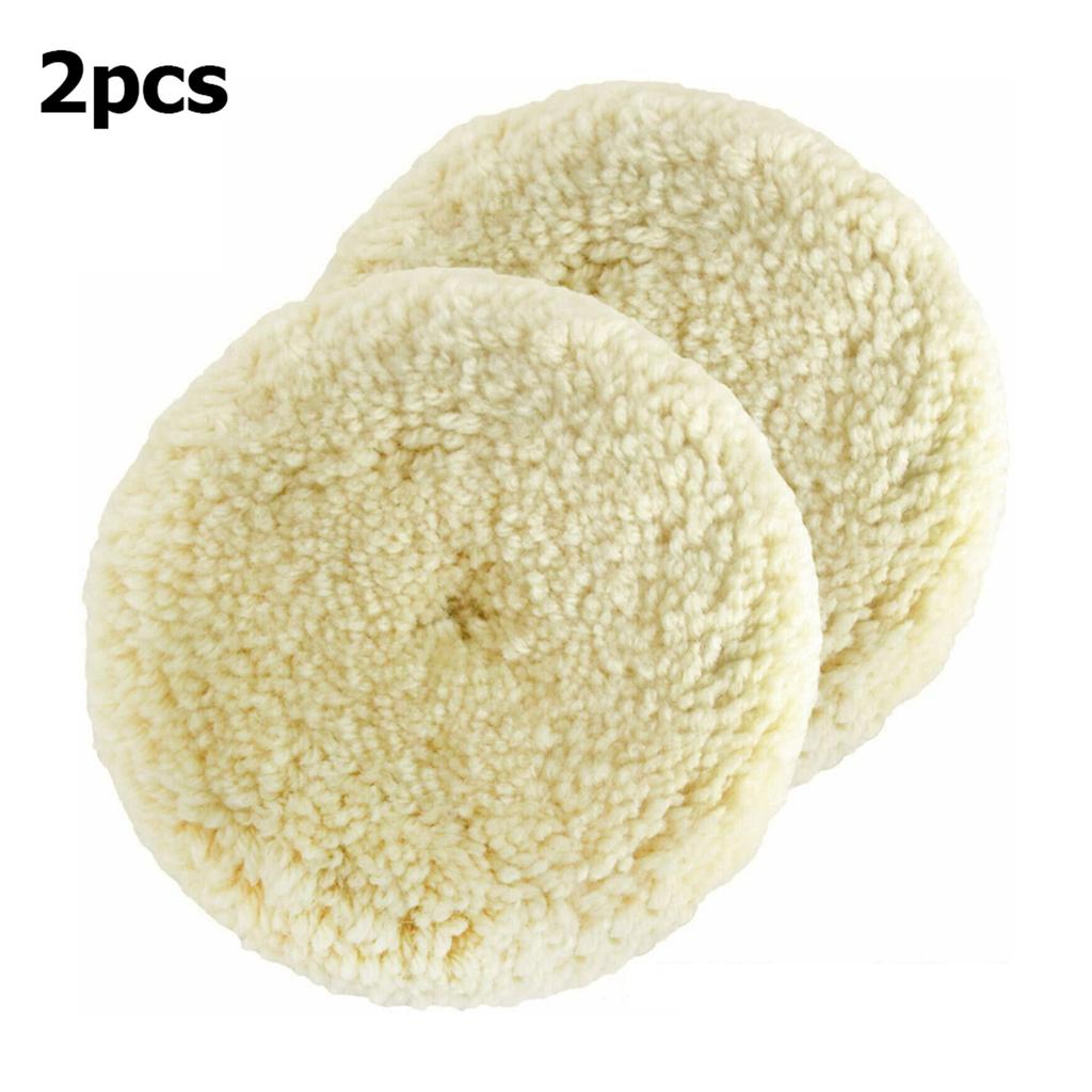 2 tamponi per lucidatura Kit di tamponi per lucidatura in lana naturale Disco per lucidatura per la bellezza dell'auto da taglio composto