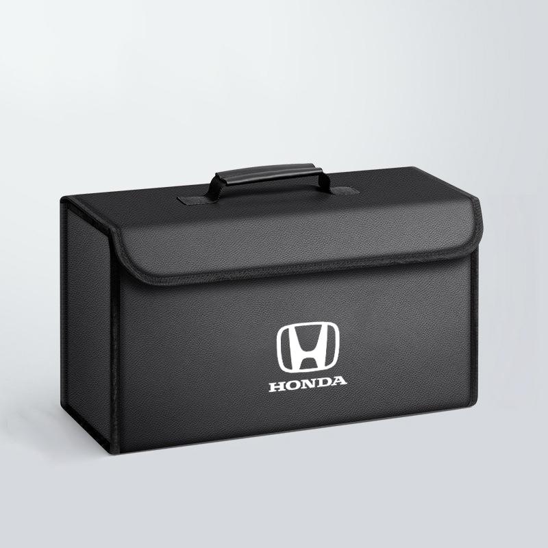 

Car Trunk Leather Storage Box Foldable Stowing Tidying Bag for Honda Civic Jazz Accord Pilot CRV Odyssey Passport City HRV Vezel чёрный
