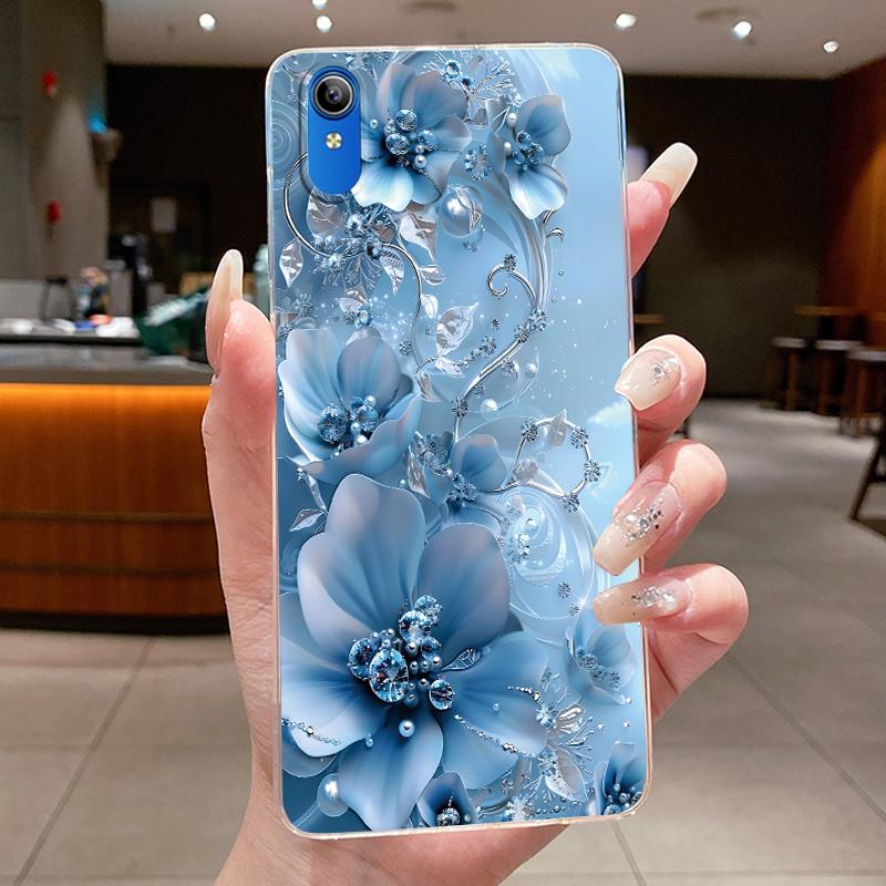 Para Vivo 2015 / Y91C / Y1S / 1820 Carcasa Transparente Nuevo Diseño Flor Silicona Suave Funda Parachoques Para VIVO Y91C/1820 TPU Funda para Teléfono