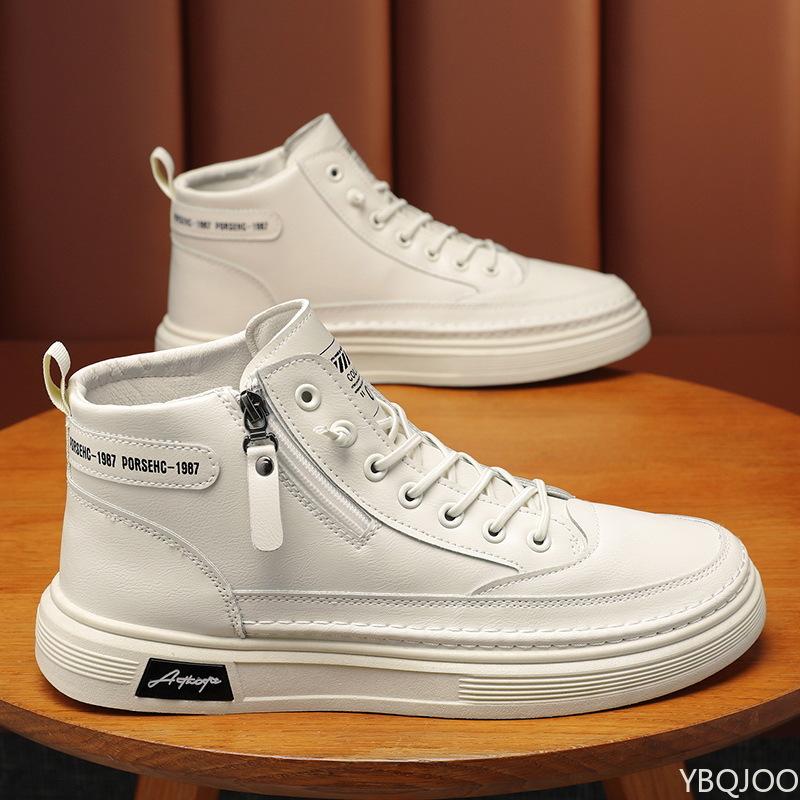 Fashion Trendy Men's Shoes New Breathable High Top Versatile Anti Slip Sports Casual Board Shoes Men's Simple Flat Bottom Zapatos Hombre