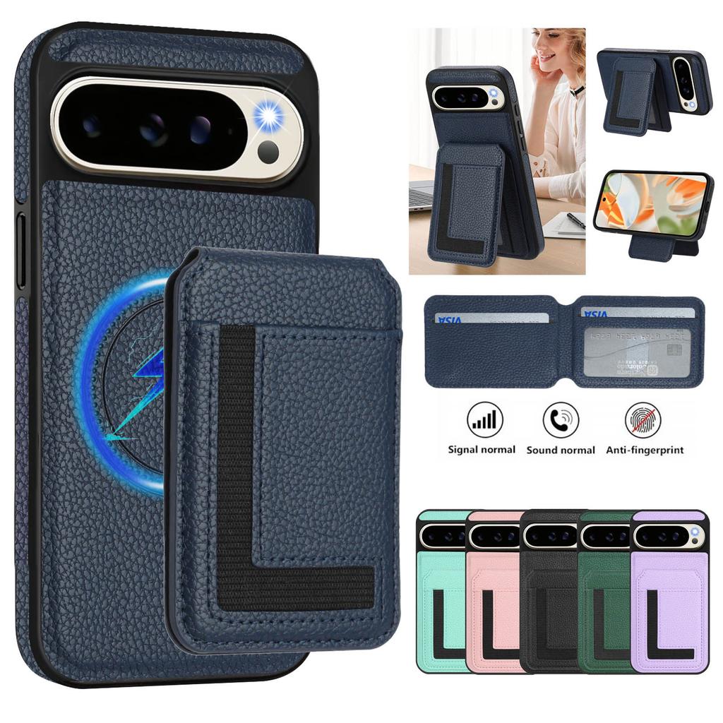 Wallet Case for Google Pixel 8 Pro Premium Leather Case Back Cover Magnetic Detachable with Trifold Wallet Card Holder Pocket for Google Pixel 9 Pro