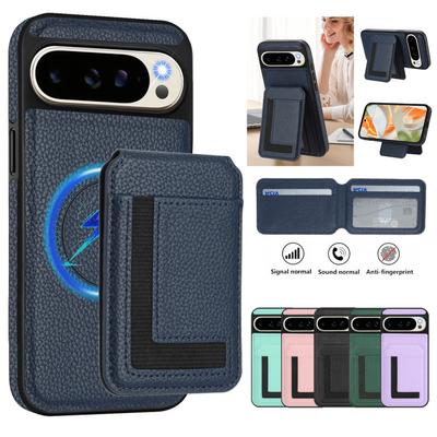 Brieftaschenetui für Google Pixel 8 Pro, Premium-Lederhülle, Rückseite magnetisch, abnehmbar, mit dreifach faltbarem Brieftaschenfach mit Kartenhalter für Google Pixel 9 Pro